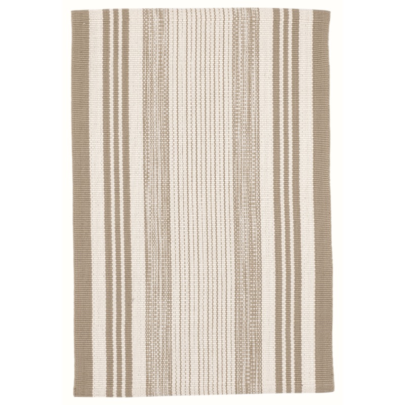 Quincy Stripe Handwoven Indoor/Outdoor Rug | Khaki
