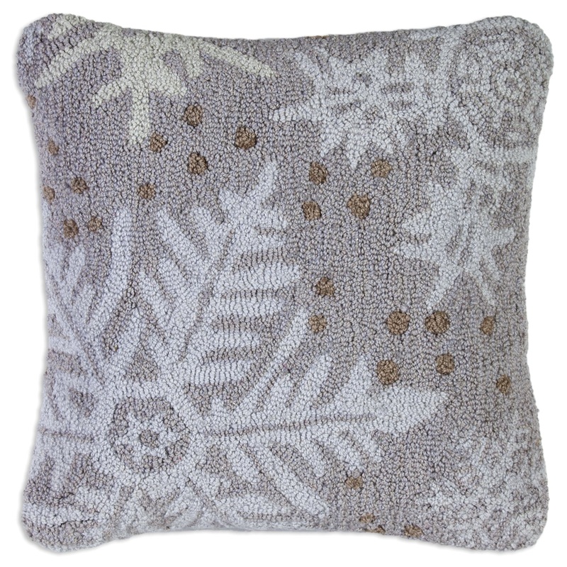 Taupe Snowflakes – 22″ x 22″