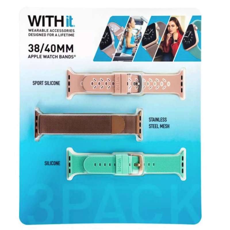 WITHit Bands for 38mm or 40mm Apple Watch, 3 Pack