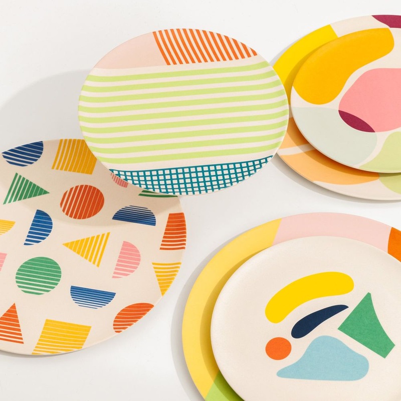 4pc Bamboo Plate Set