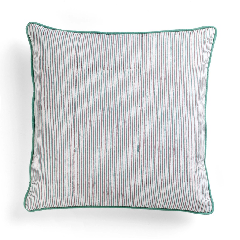 Cotton Cushion Cover Multi Stripe Design – Turquoise