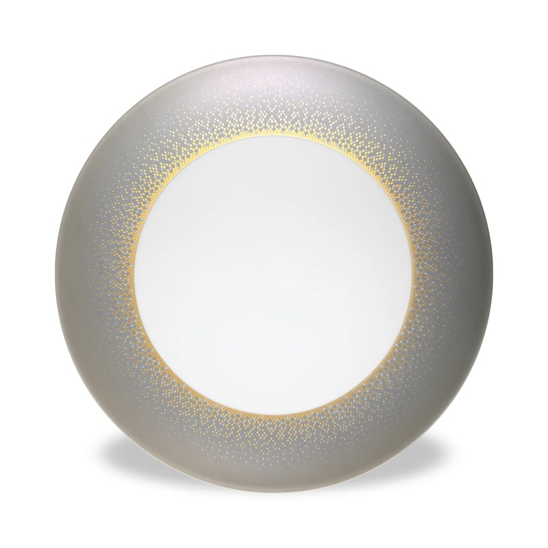 Haviland Souffle d’Or Large Dinner Plate in Eclipse Grey