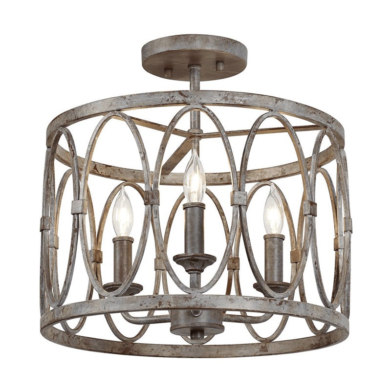 Visual Comfort SF346 Patrice 3-lt 14″ Semi-Flush Mount