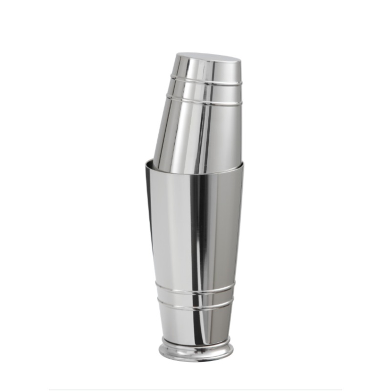 Fortessa Crafthouse 11″ Two-Piece Footed Polished Stainless Steel Boston Cocktail Shaker
