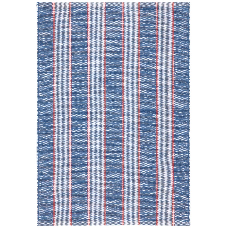 Hillsgrove Stripe Handwoven Cotton Rug | Denim