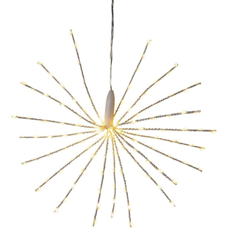 Kurt Adler Multifunction, Pre-Lit 3D Fairy Starburst Light with 120 LED Lights with Timer and Remote, Warm White, 12″