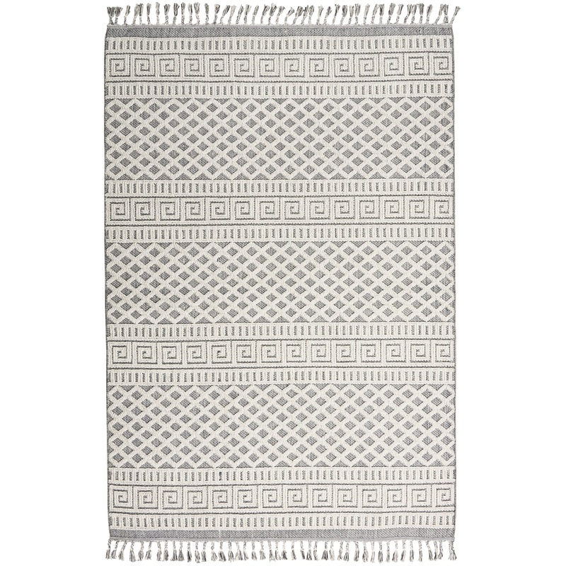 Nourison Paxton 4′ x 6’2″ Ivory/Slate Modern Indoor Rug