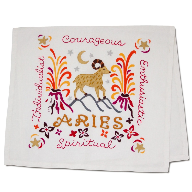 Aries Astrology Dish Towel