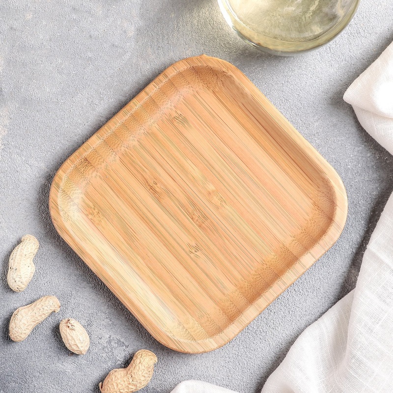 Bamboo Square Plate For Appetizers