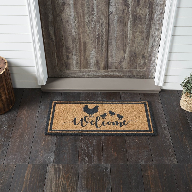 Down Home Hen & Chicks Coir Welcome Rug Rect 17×36