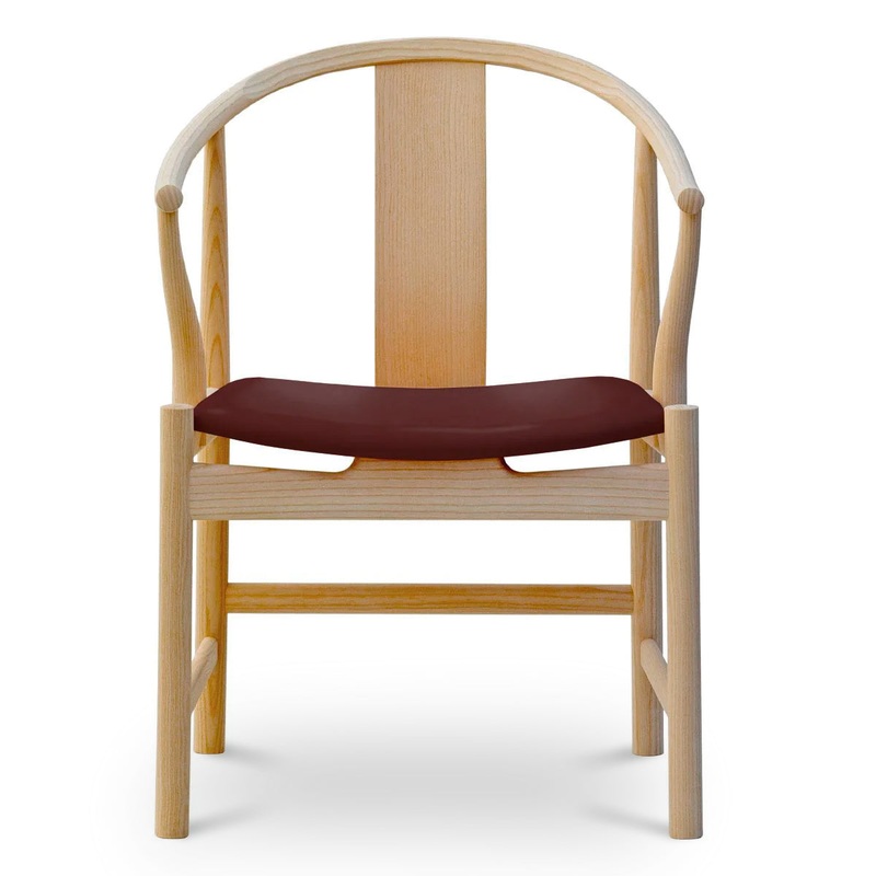 Hans Wegner PP56 Chinese Chair, Oiled Oak, Ox Blood Red Leather Seat – SHOWROOM SAMPLE