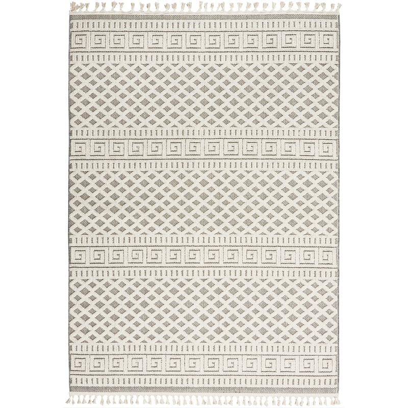 Nourison Paxton 4′ x 6’2″ Ivory/Grey Modern Indoor Rug