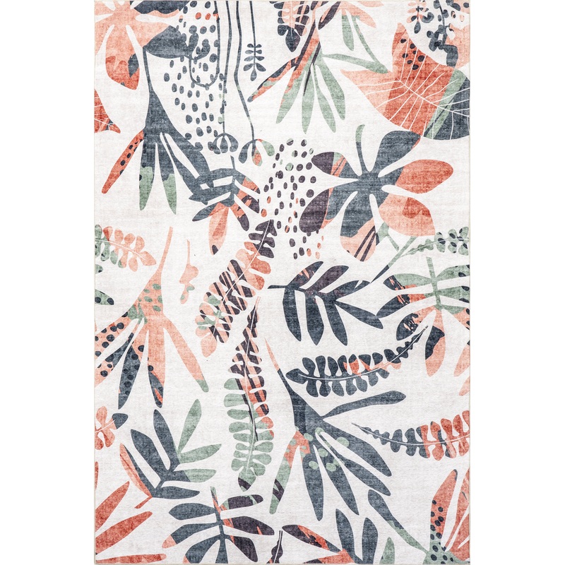 Breanna Leafy Washable Indoor/Outdoor Rug | Multicolor