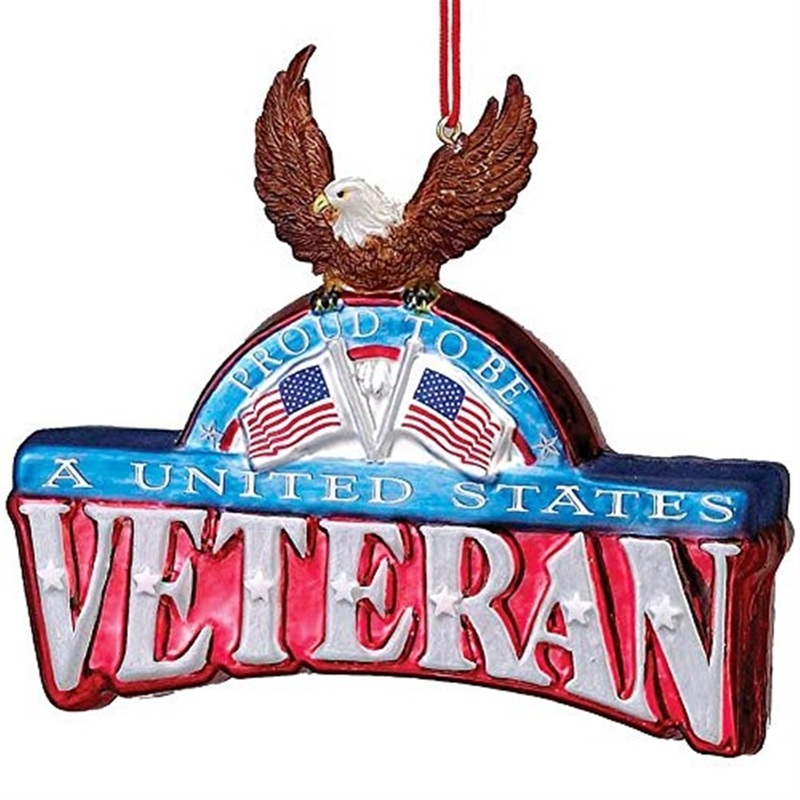 Kurt Adler Glass Ornament for Christmas Tree, U.S. Veteran