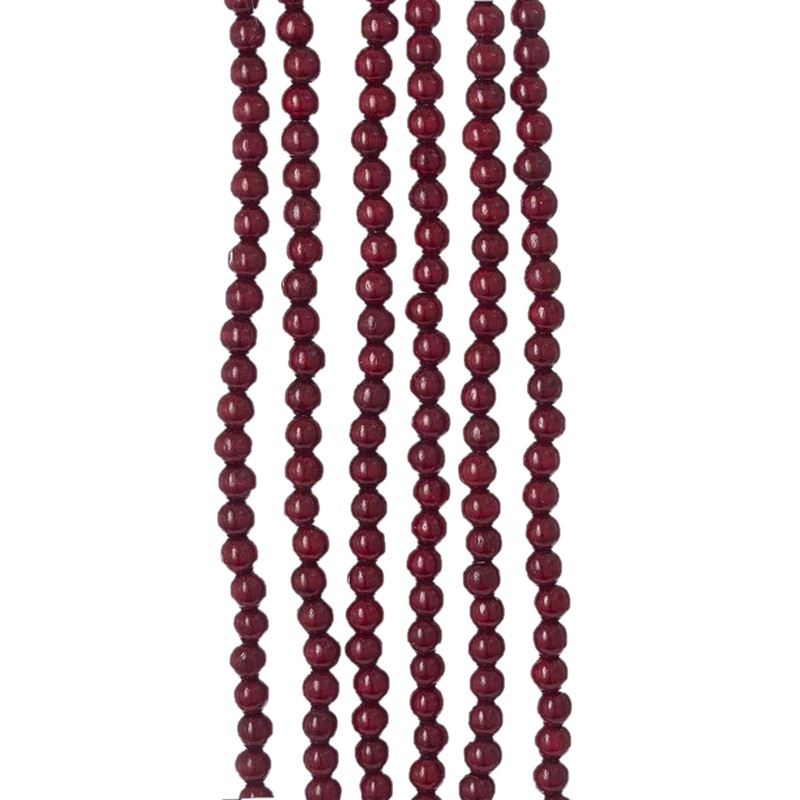 Kurt Adler Wooden Round Bead Garland, Burgundy, 9ft