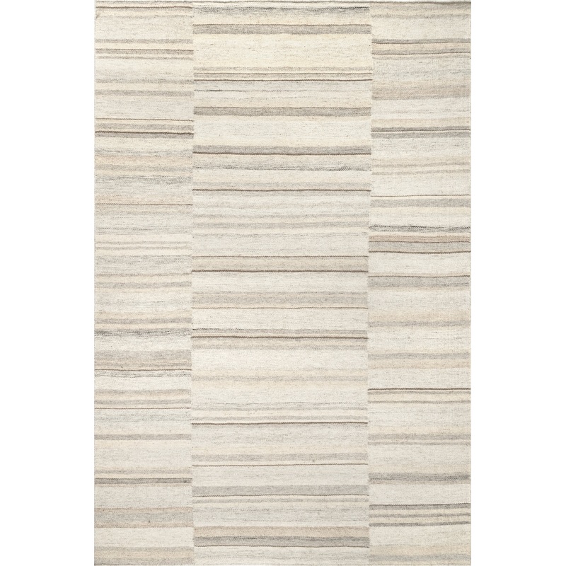 Marble Striped Wool-Blend Rug | Beige