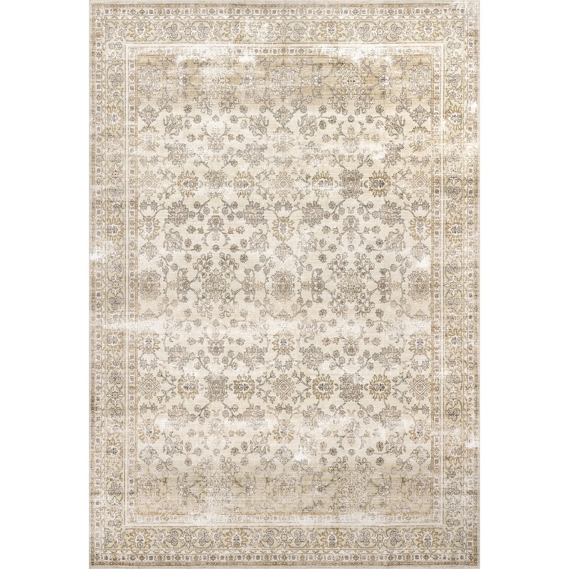 Meena Fading Garden Washable Rug | Beige
