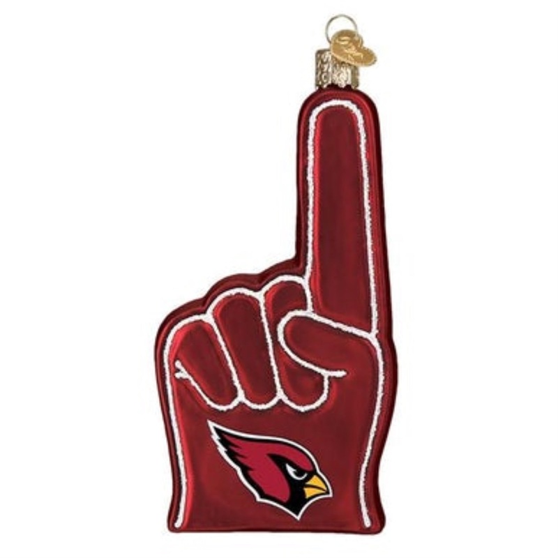 Old World Christmas Blown Glass Ornament Arizona Cardinals Foam Finger