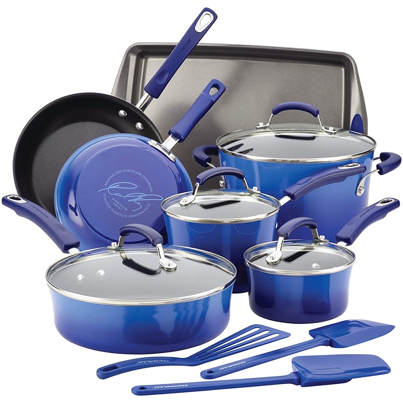 Rachael Ray  Nonstick Cookware Pots and Pans Set, 14 Piece