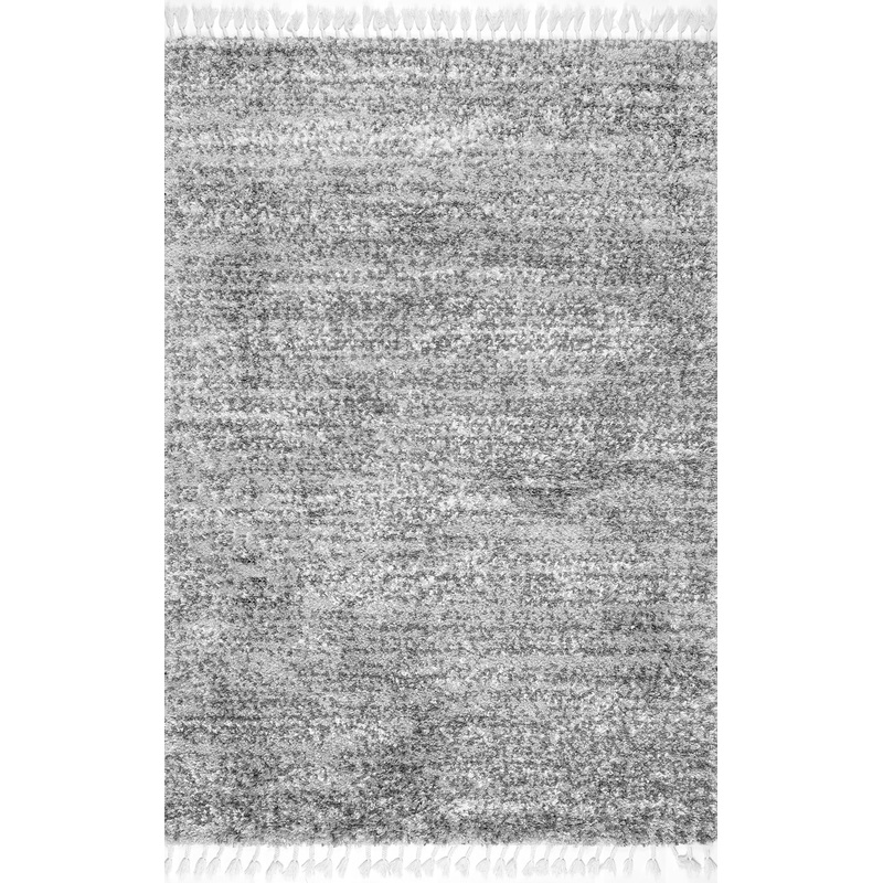 Shaded Shag With Tassels Rug | Grey