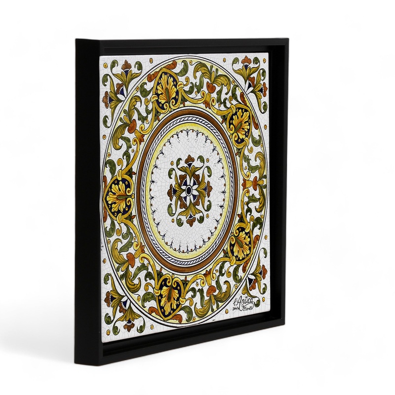 ANTICA DERUTA: Hand Painted Ceramic Deruta Wall Hung Tile 12″ (PT/DR14)