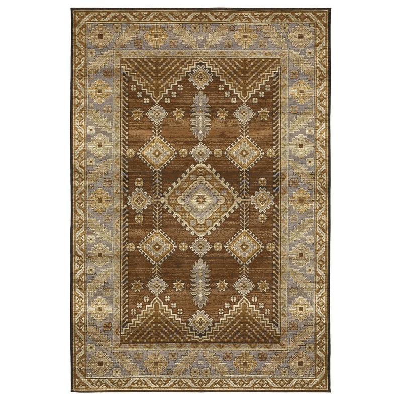 Naples Brown Grey Traditional Oriental Indoor/Outdoor Rug
