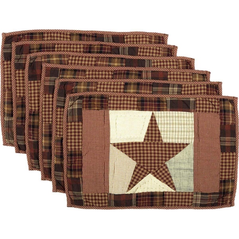 Abilene Star Quilted Placemat Set of 6 12×18