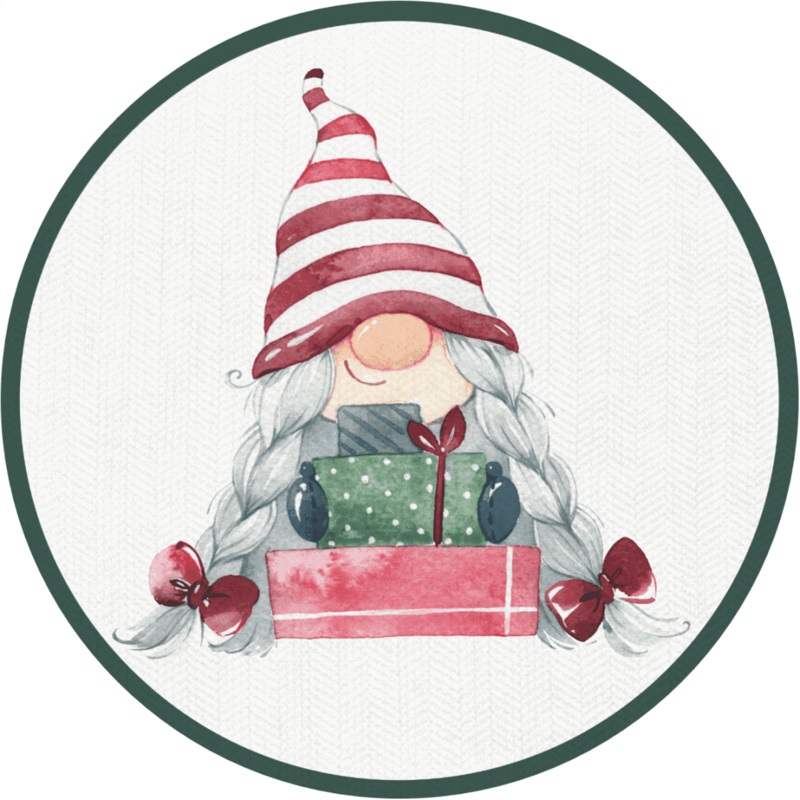 Gnome for The Holidays Coaster (Set of 8) | Premium Vinyl Mat