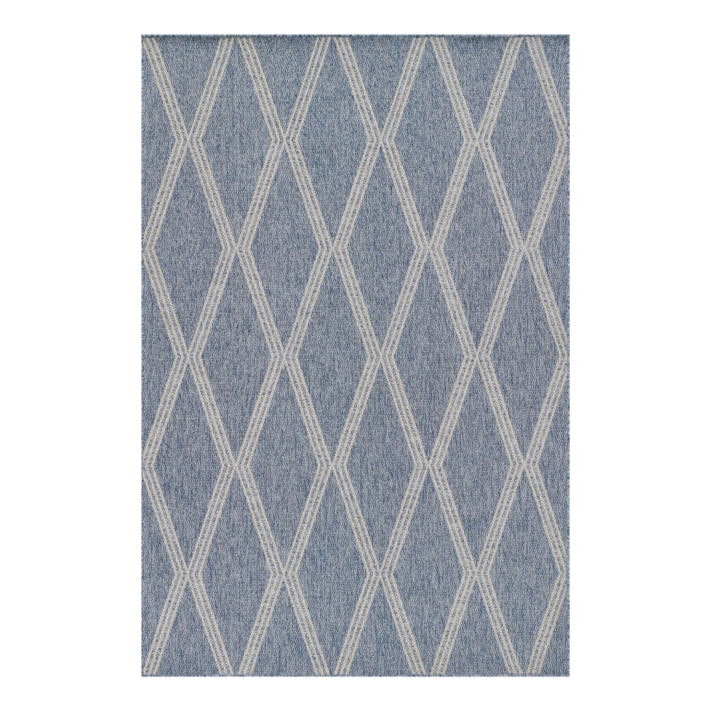 Harbor Blue Diamond Outdoor Rug