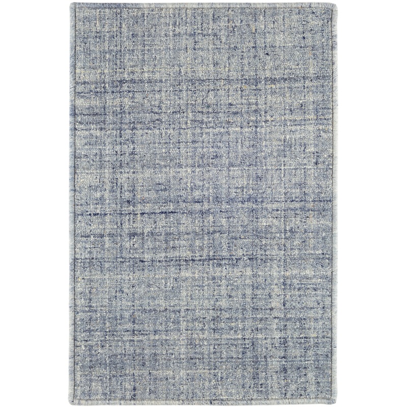 Harris Hand Micro Hooked Wool Custom Rug | Blue/Ivory