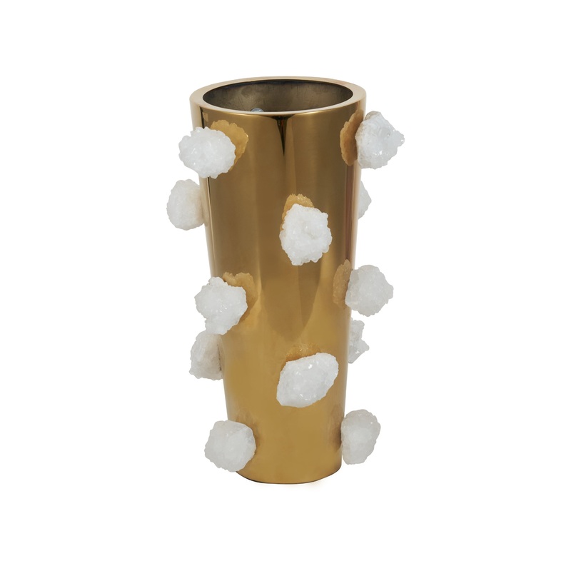 Home Decor Lily Gold With Geode Vase