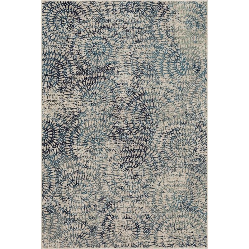 Imprinted Blooms Aqua 1′ 6″ X 1′ 6″