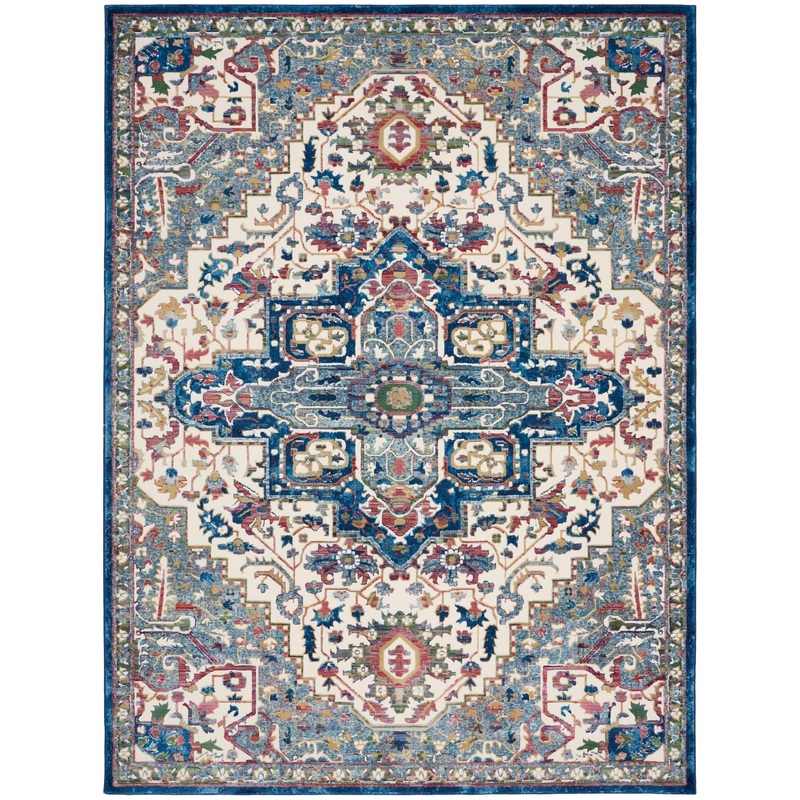 Nourison Ankara Global 8’10” x 11’10” Ivory Navy Bohemian Indoor Rug