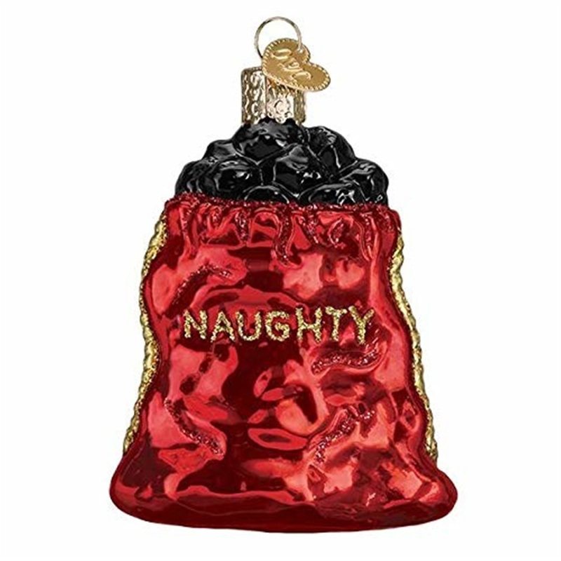 Old World Christmas Blown Glass Christmas Ornament, Bag of Coal