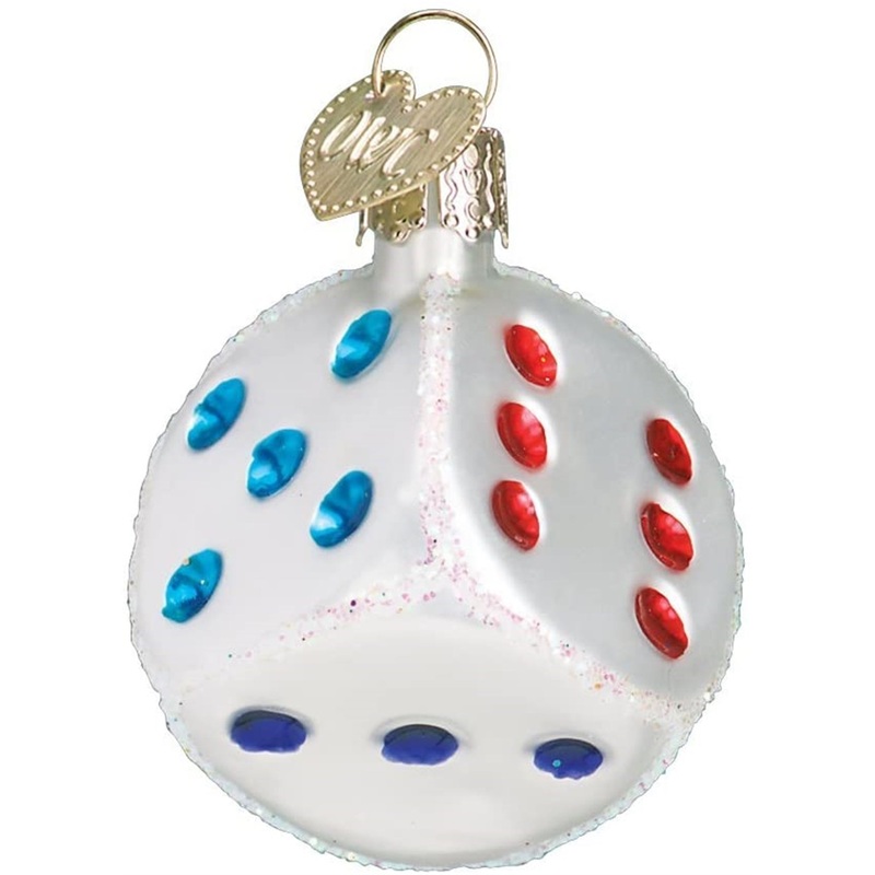 Old World Christmas Glass Blown Ornament, Dice 2″