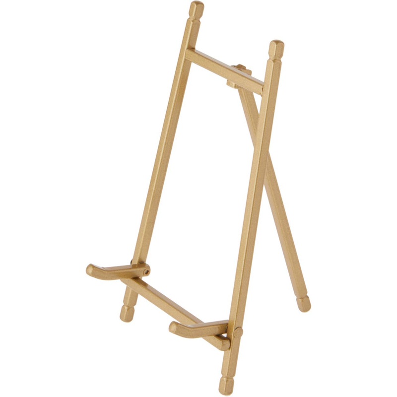 Satin Metal Easel 7″h Gold
