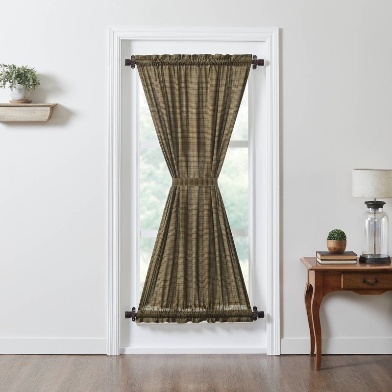 Tea Cabin Green Plaid Door Panel 72×40