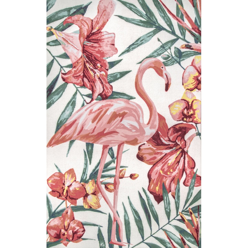 Floral Flamingo Indoor/Outdoor Rug | Multicolor