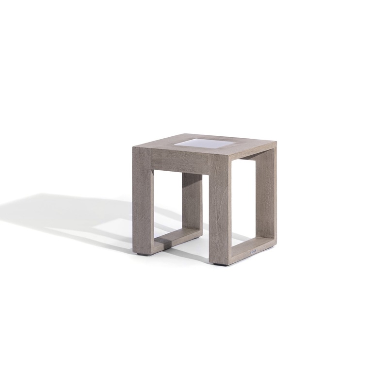 Les Jardins Rancho Outdoor Side Table with Solar Lighting