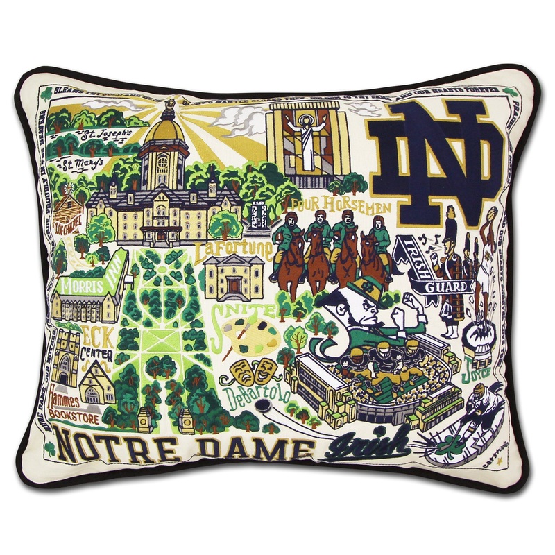 Notre Dame, University of Collegiate Embroidered Pillow
