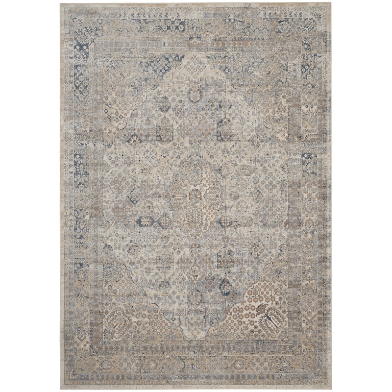 Nourison Home Malta 7’10” x 10’10” Ivory/Blue Vintage Indoor Rug