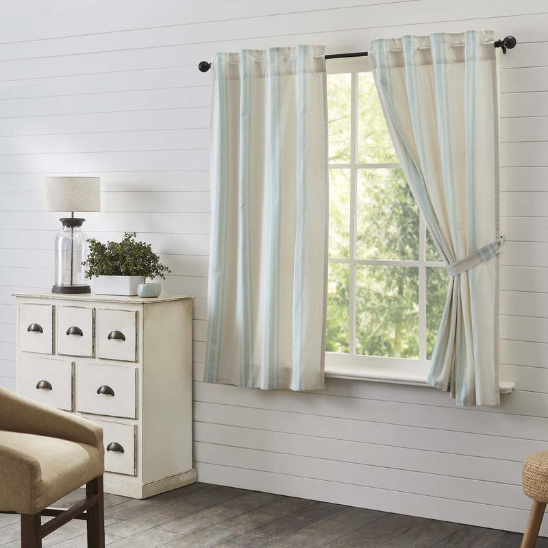 Grain Sack Aqua Short Panel Set of 2 63×36