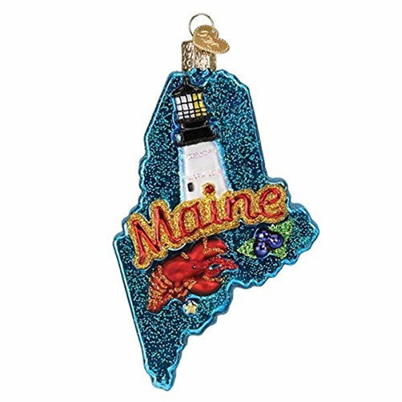 Old World Christmas State of Maine Glass Ornament