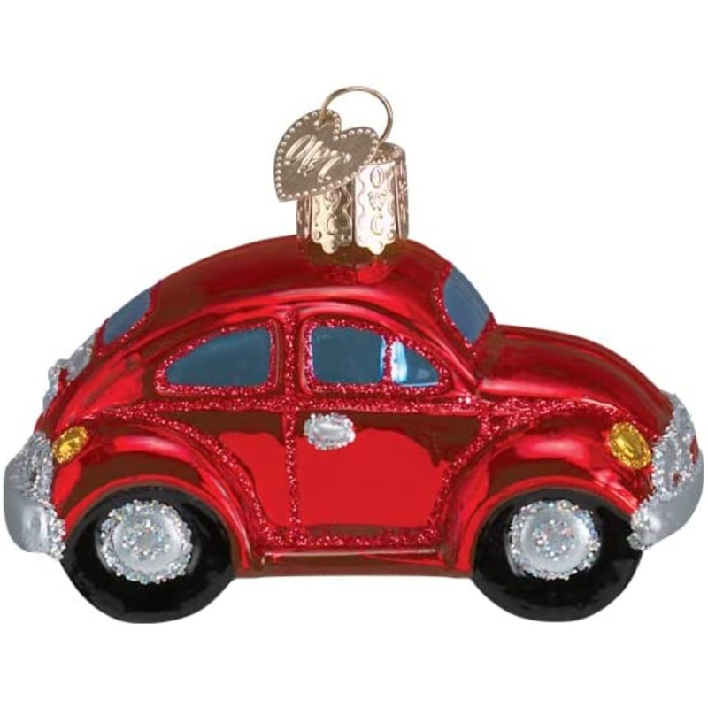 Old World Christmas Glass Blown Tree Ornament, Red Buggy