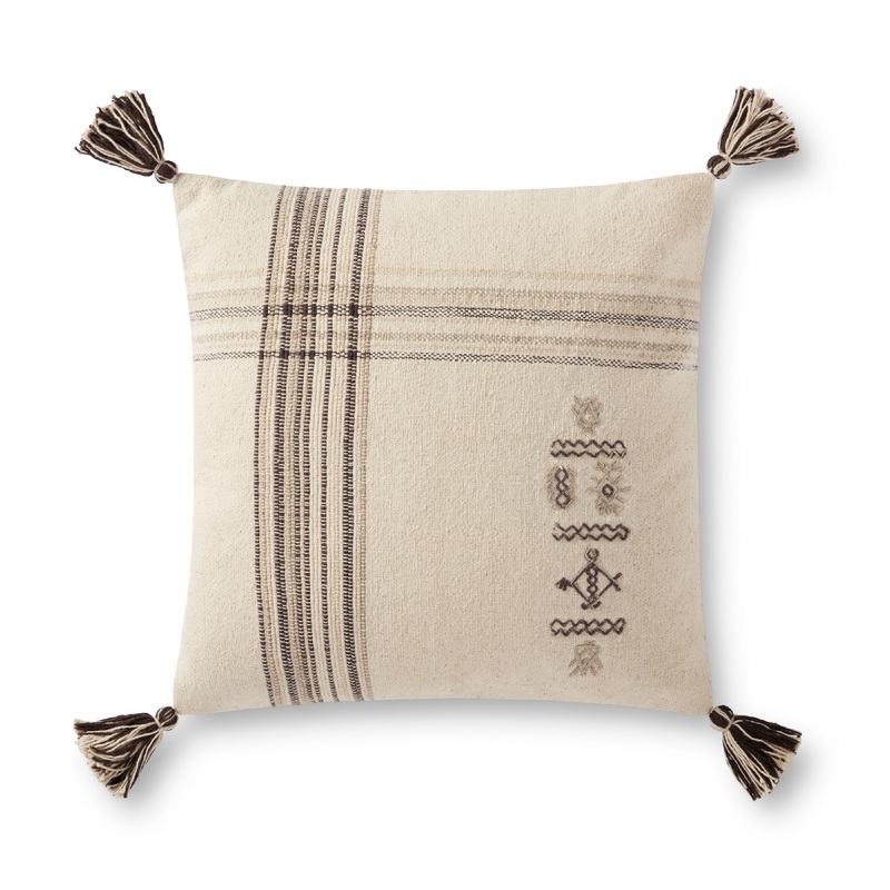 Loloi Pillow | P0929 Natural / Charcoal