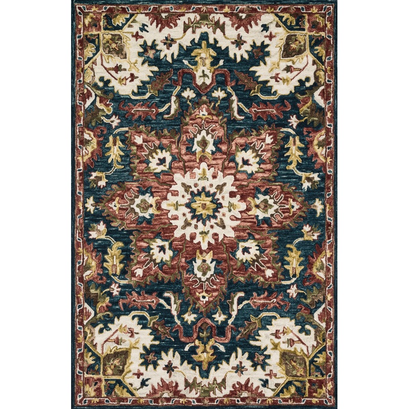 Loloi Victoria Rug | Teal / Raspberry