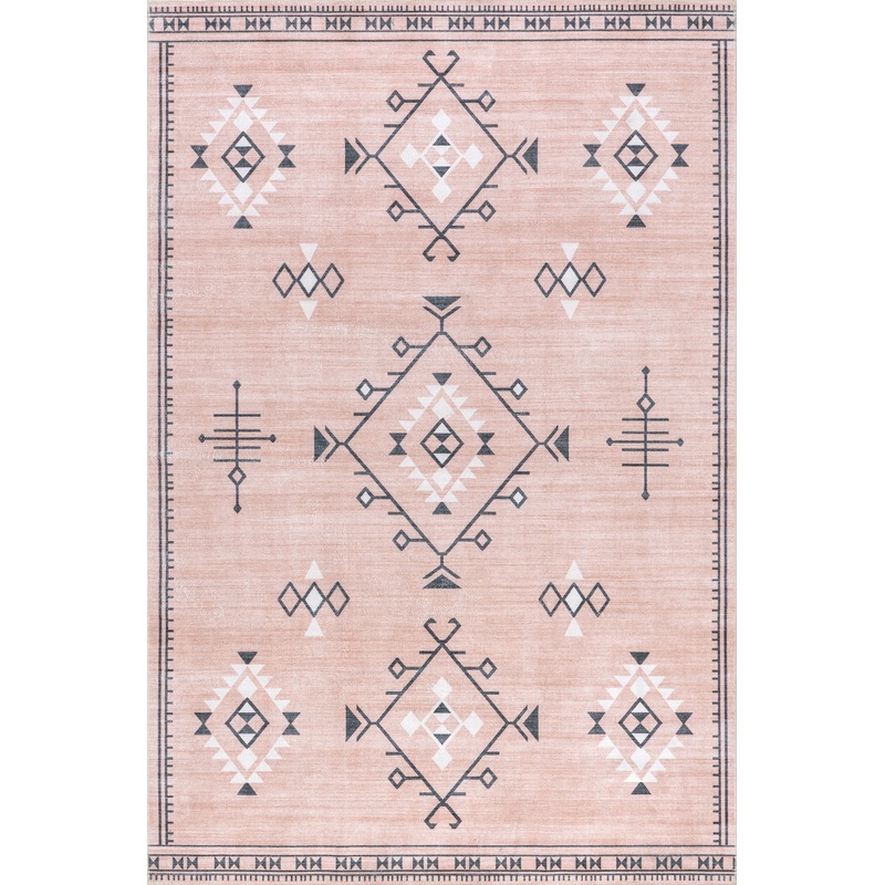 Poppy Persian Spill Proof Washable Rug | Peach