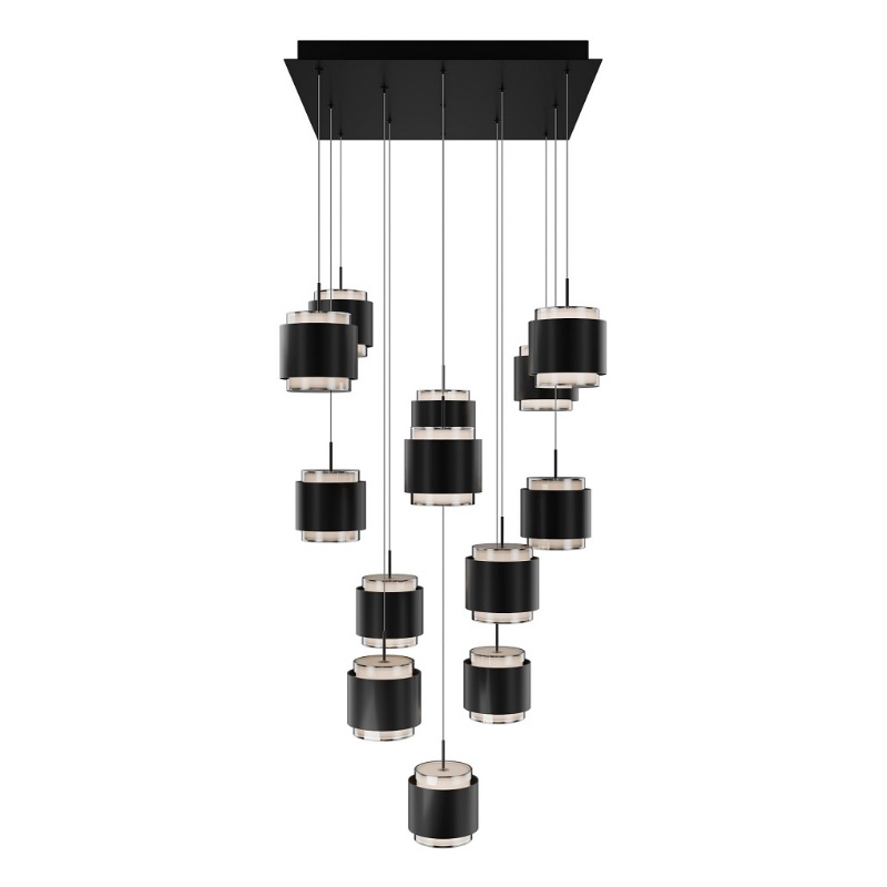 dweLED PD-68913S Banded 13-lt 21″ LED Multi Light Pendant, CCT Selectable