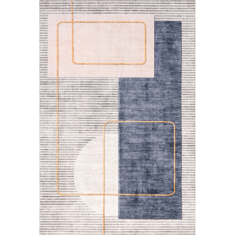 Gabrielle Gold Lined Moon Washable Rug | Multicolor