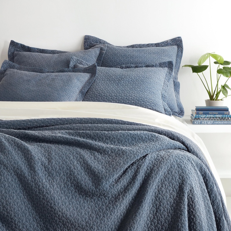 Hawley Matelasse Coverlet | Indigo